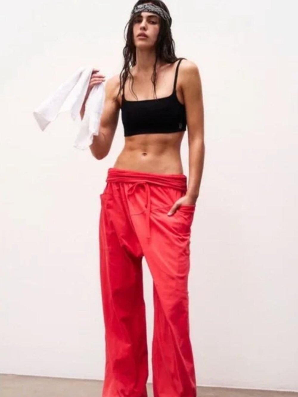 Free People Hot Shot Sport Pants Victory Red S | Relaxed Jogger Lounge